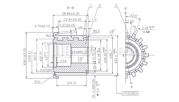 Tipo conmutador de la canalización vertical del arrancador de los segmentos del conmutador 32 del motor de la CA DC para la herramienta eléctrica armature-94